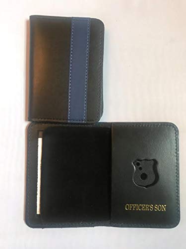 THIN BLUE LINE OFFICER SON MINI SHIELD WALLET ID HOLDER FITS NYPD