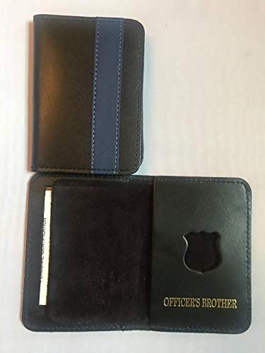 THIN BLUE LINE OFFICER BROTHER MINI SHIELD WALLET AND ID HOLDER FITS NYPD MINI BADGE
