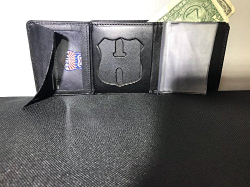 New York CITY POLICE OFFICER BADGE AND DOUBLE ID CREDIT CARD,PICTURE, BILLFOLD WALLET