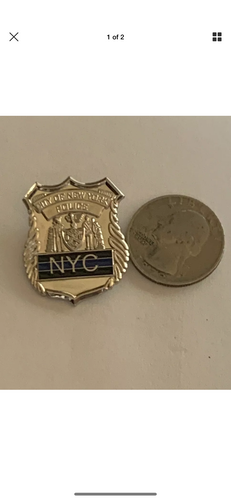 New York City Police Officer Mini Thin  Blue Line Lapel Hat Pin Cop 