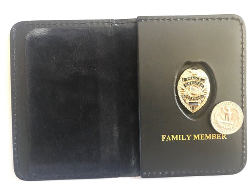 Police Officer Mini Badge GOLDThin Blue Line Wallet (FAMILY MEMBER)